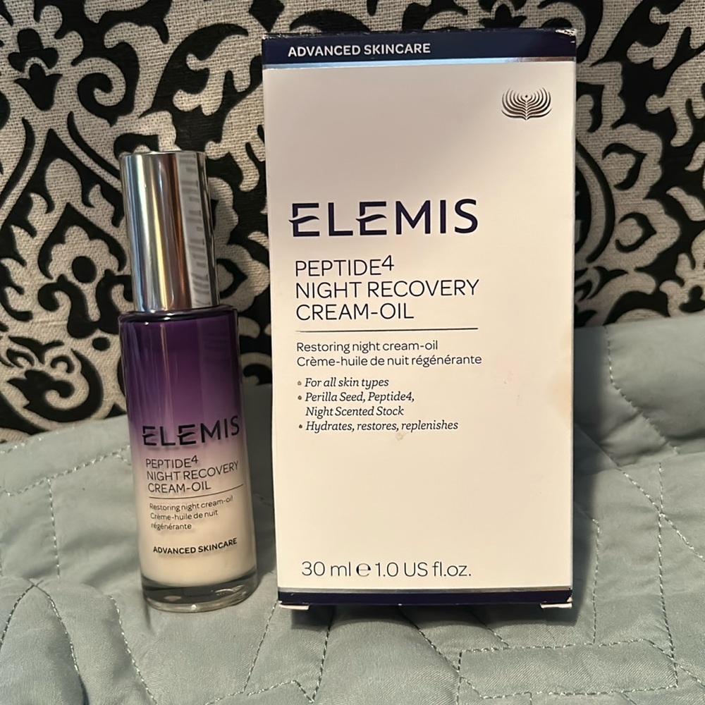 NWT Elemis Peptide4 Night Recovery Cream-Oil, 30ml, UK, advanced skincare ❤️❤️❤️
